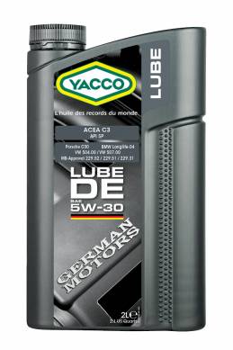 Олива моторна YACCO LUBE DE 5W30 пластикова каністра 5л